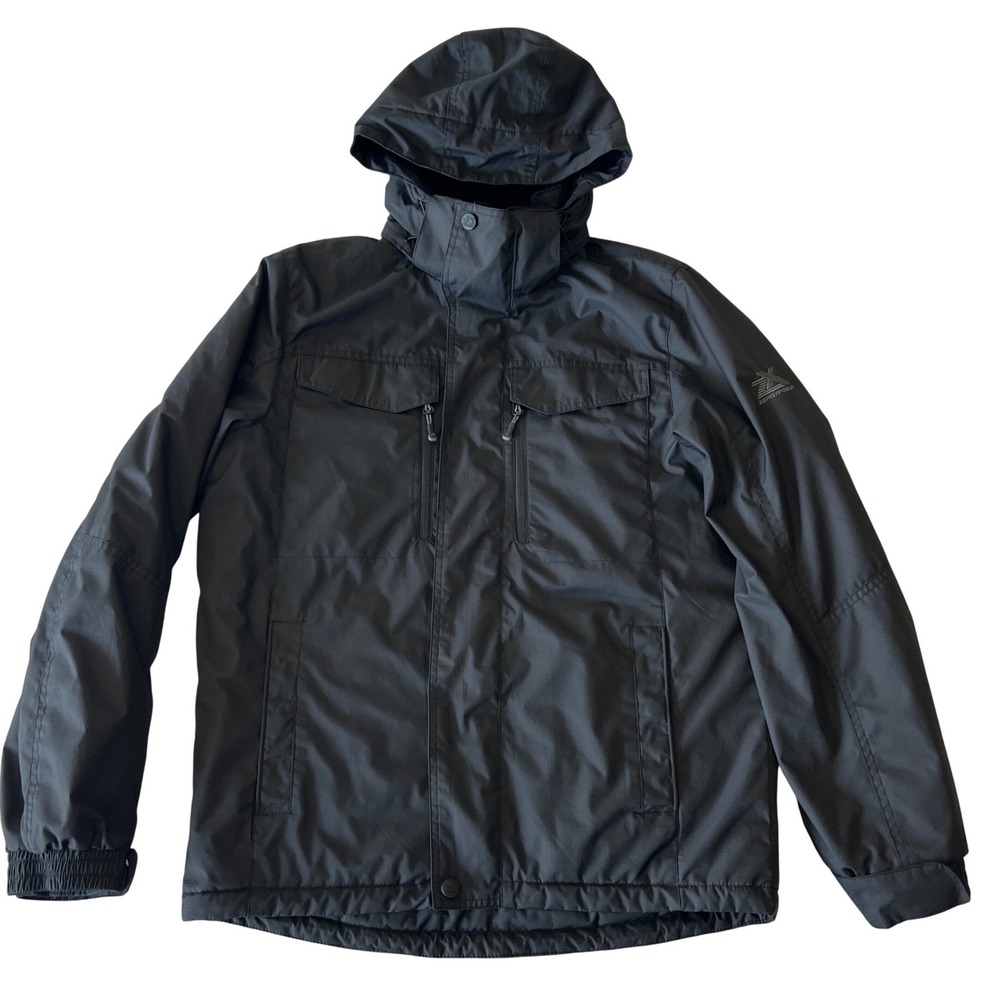 ZeroXposur‎ Men's Black Hooded Full Zip Water Resistant Jacket Size S